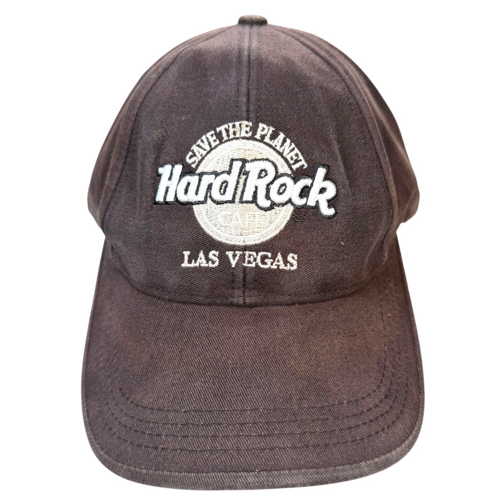 Vtg Hard Rock Cafe Las Vegas Gray Hat Save The Planet Love All Serve All Strap